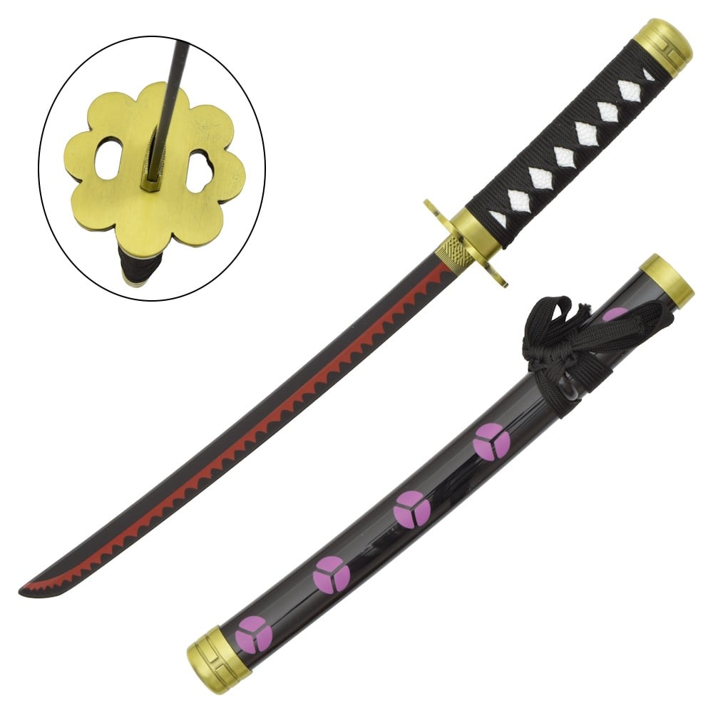 Mini Katana ornamentale ispirata a Roronoa Zoro con stand