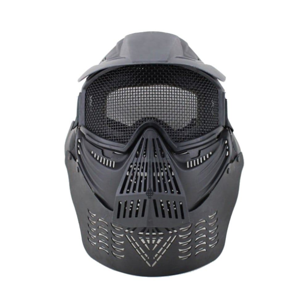 Maschera intero viso con rete metallica nera di WOSPORT