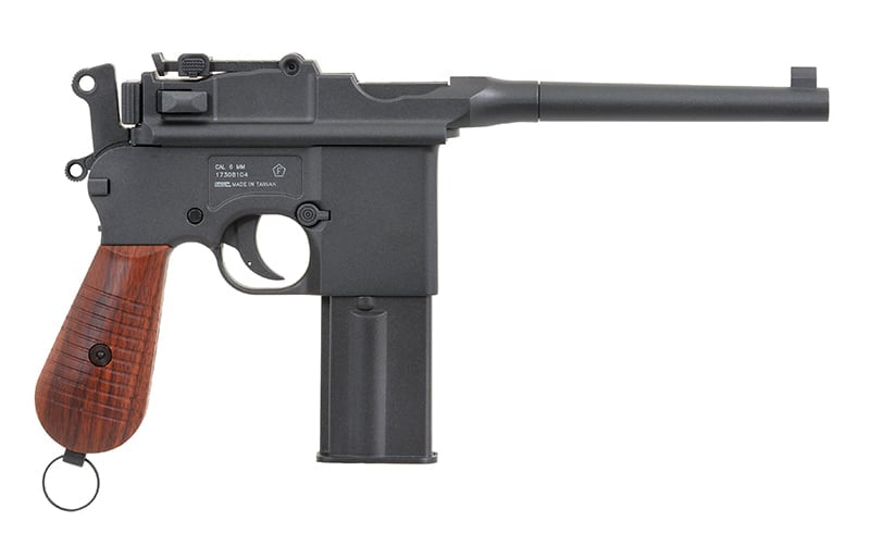 Pistola CO2 Mauser C96 M712 Broomhandle nera di KWC