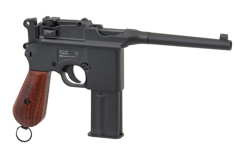 Pistola CO2 Mauser C96 M712 Broomhandle nera di KWC