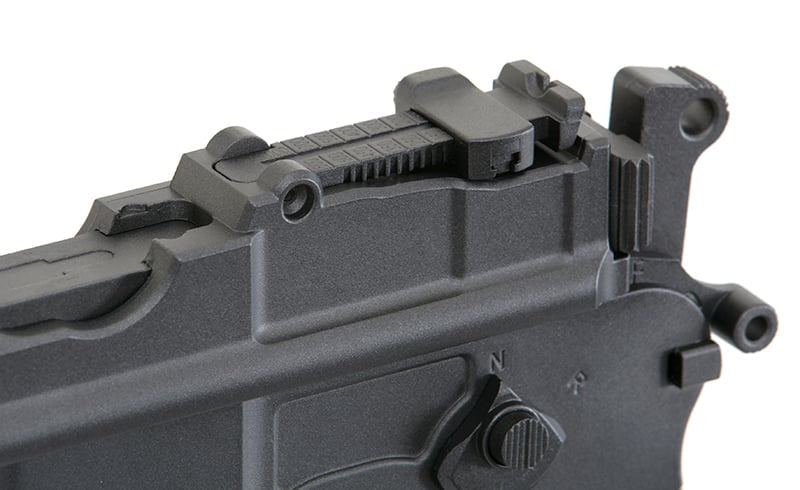 Pistola CO2 Mauser C96 M712 Broomhandle nera di KWC