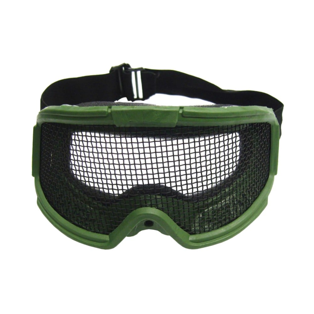 Maschera con rete metallica olive drab di WOSPORT