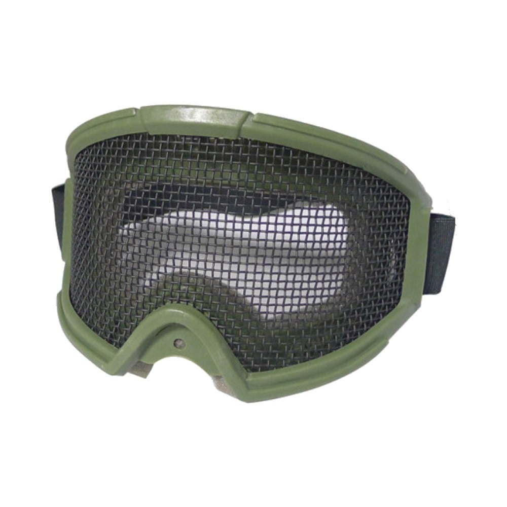 Maschera con rete metallica olive drab di WOSPORT