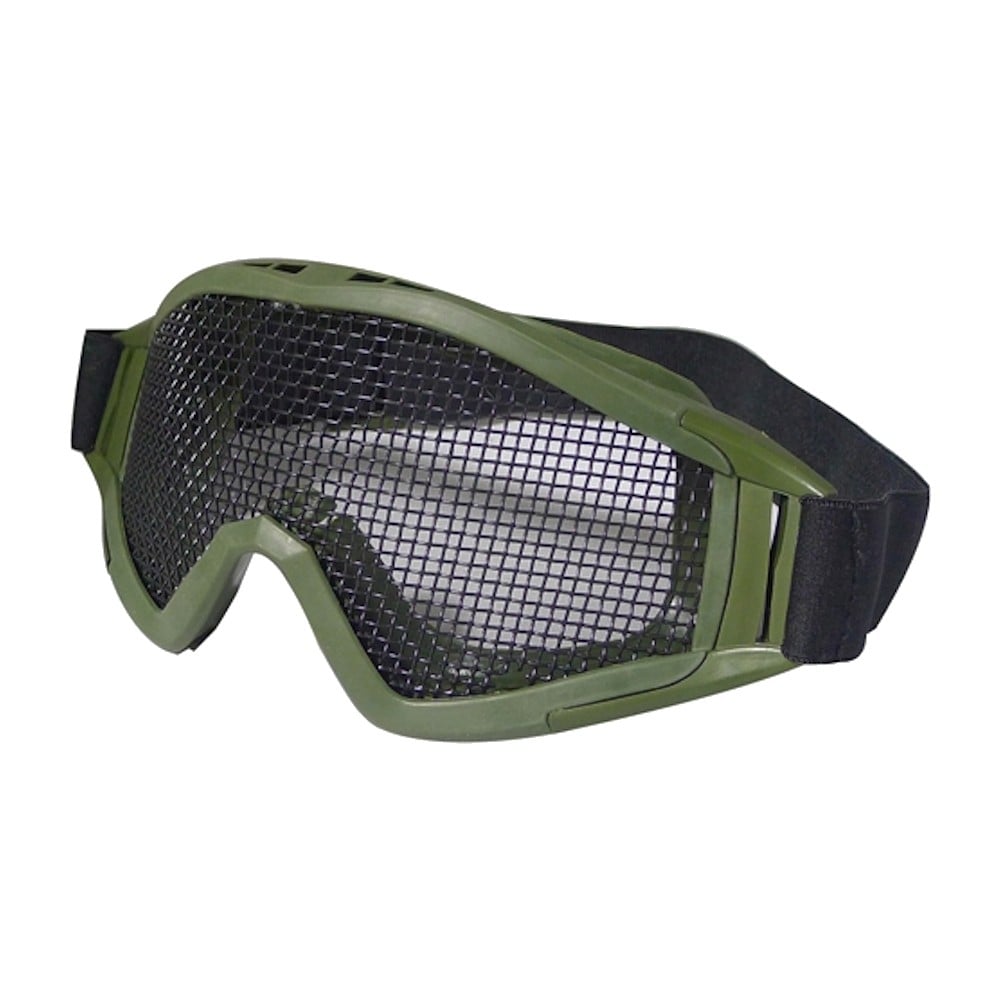 Maschera con rete metallica olive drab di WOSPORT