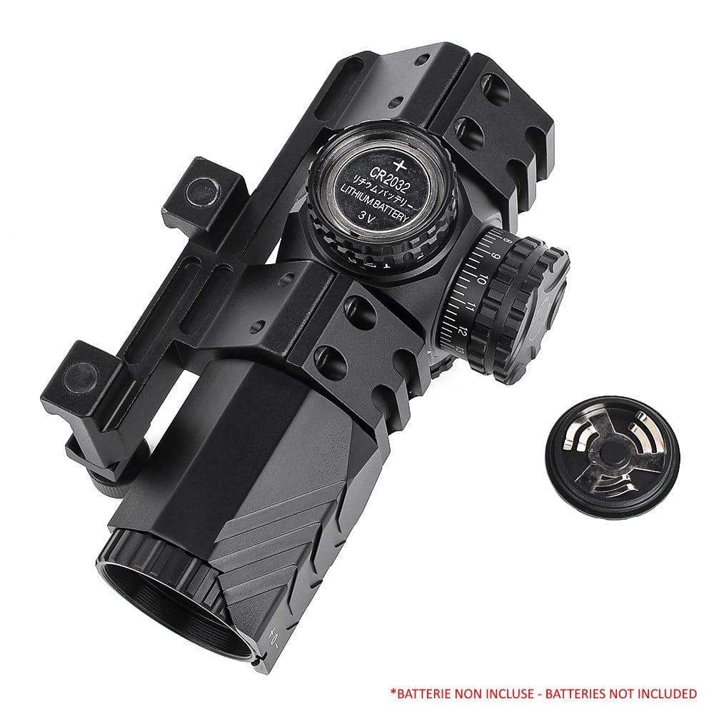 Ottica compatta zoom 3X lente 25mm nera di AIM-O