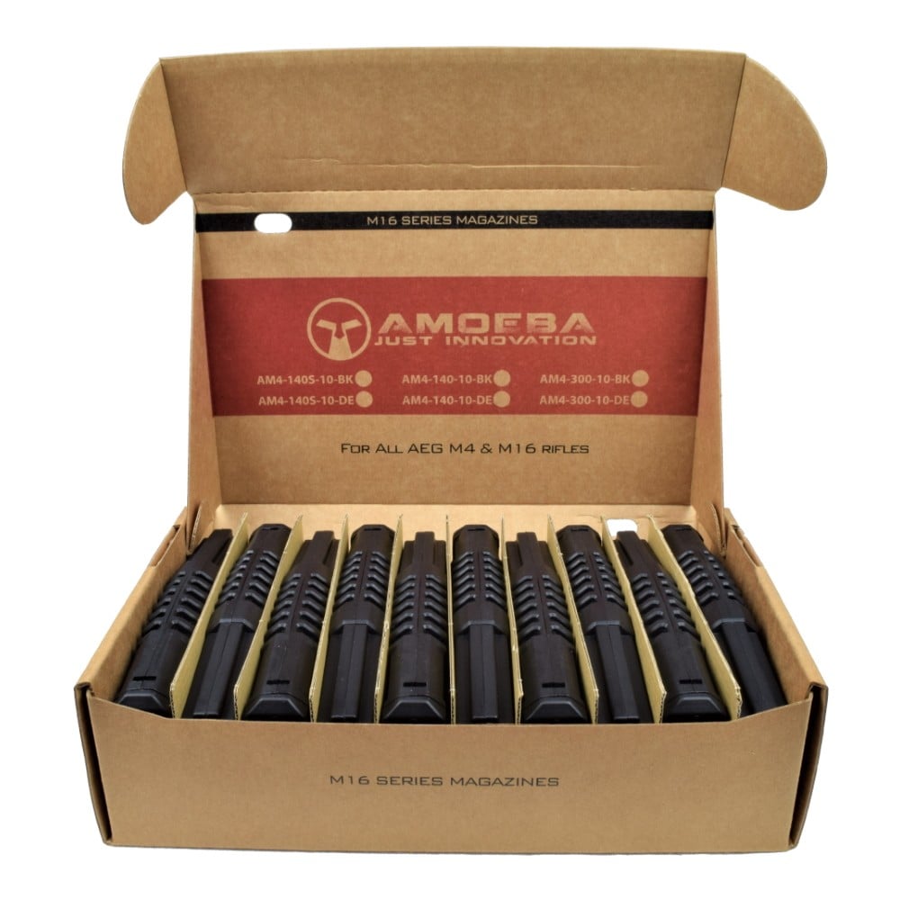 Box 10 Caricatori Hi-Cap 300 Colpi per M4 Neri di AMOEBA