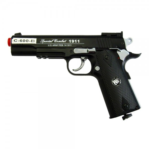 Pistola Co2 1911 semi-scarrellante nera Wingun