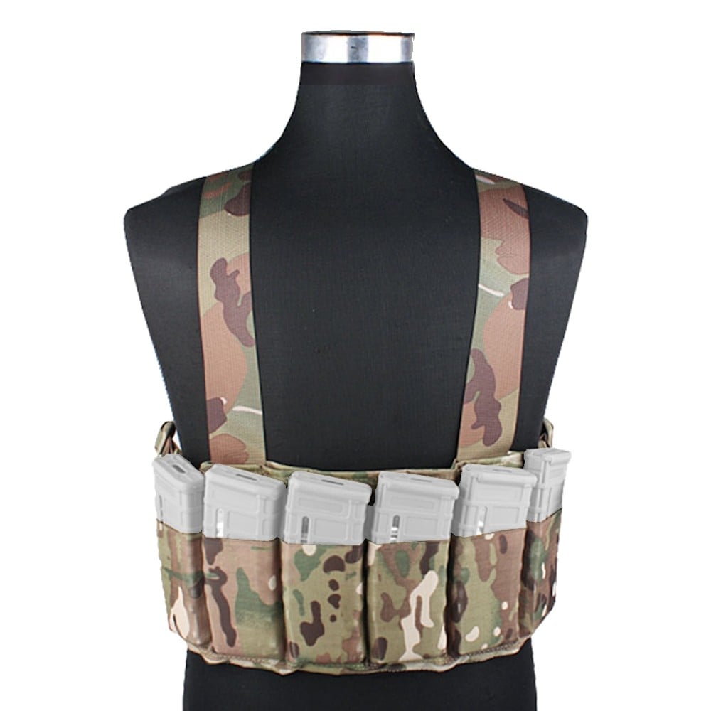 Chest Rig Multicam con 6 tasche porta caricatore di EMERSONGEAR