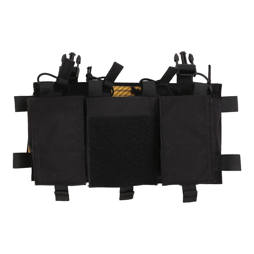 Tasca tripla porta caricatori 5.56 per Chest Rig nera di EMERSONGEAR