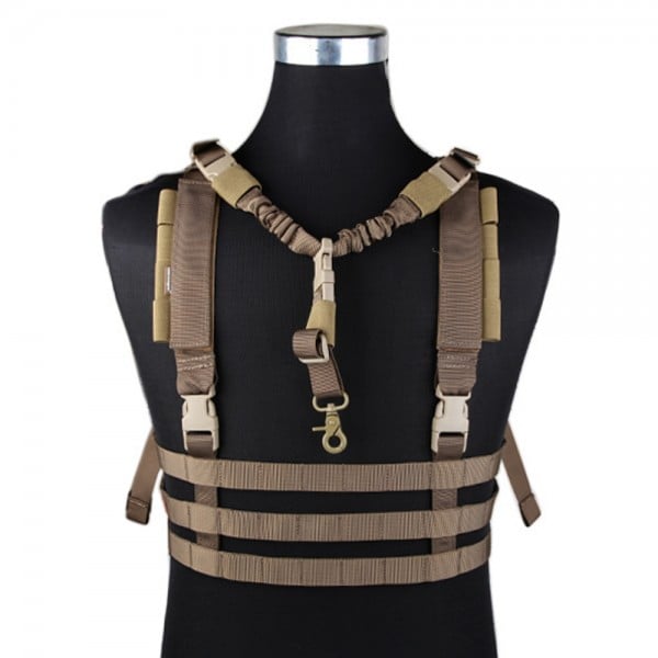 Chest Rig Tattico Low Profile Molle System Coyote Brown di EMERSONGEAR