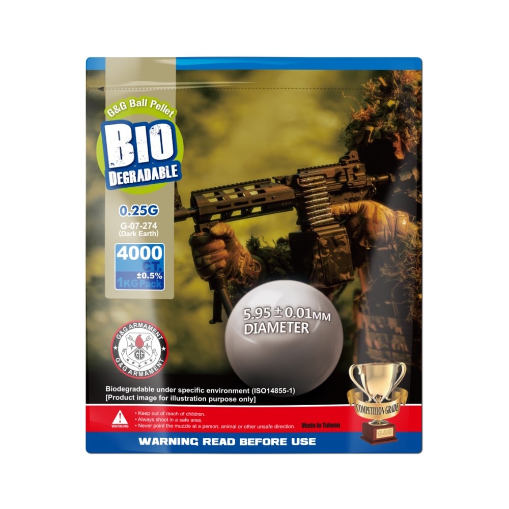 Pallini biodegradabili 0.25g Dark Earth da 1kg di G&G