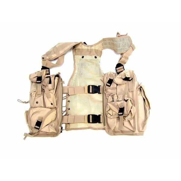 Giubbino tattico in Cordura con 9 tasche, colore Tan