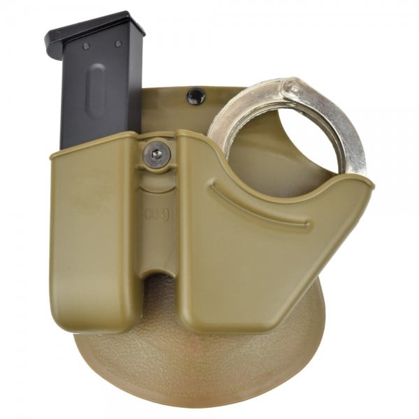 Fondina rigida porta manette e caricatore tan di ROYAL