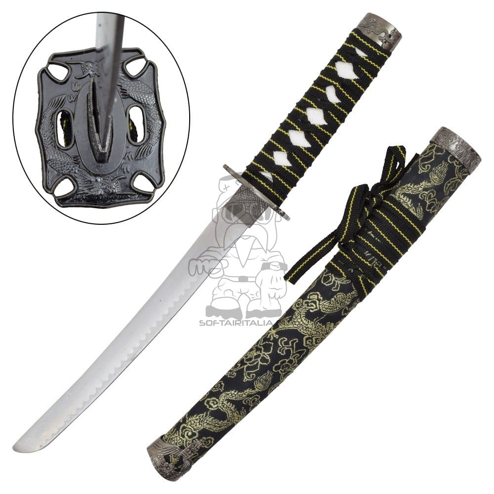 Set ornamentale Katana, Wakizashi e Tanto nero