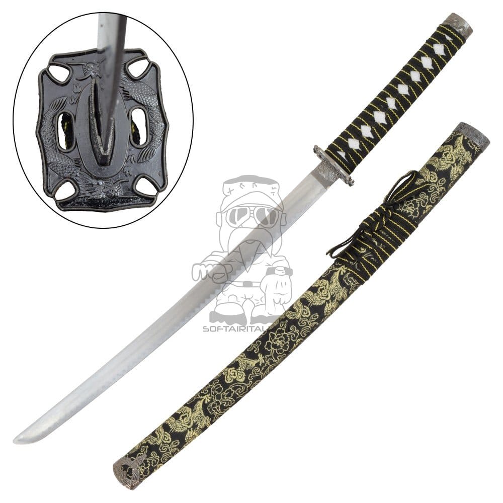 Set ornamentale Katana, Wakizashi e Tanto nero