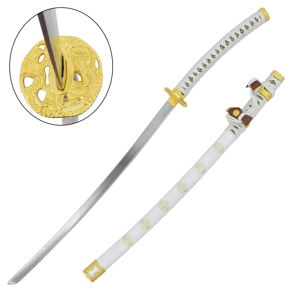 Katana ornamentale bianca