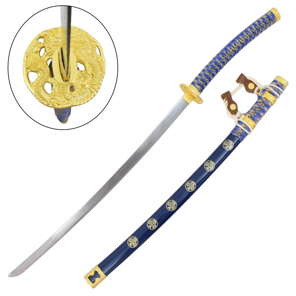 Katana ornamentale blu