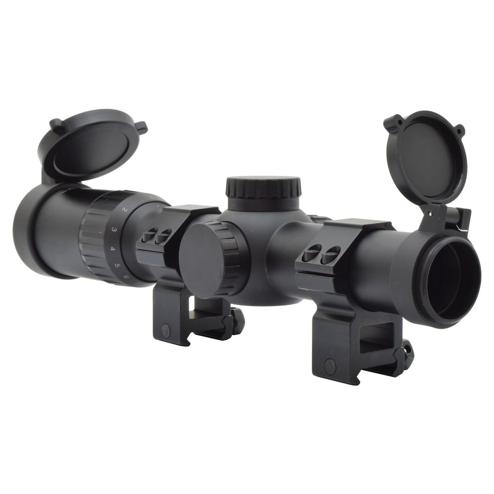 Ottica Long Eye Relief Zoom 1-8x24mm Nera di JS-TACTICAL