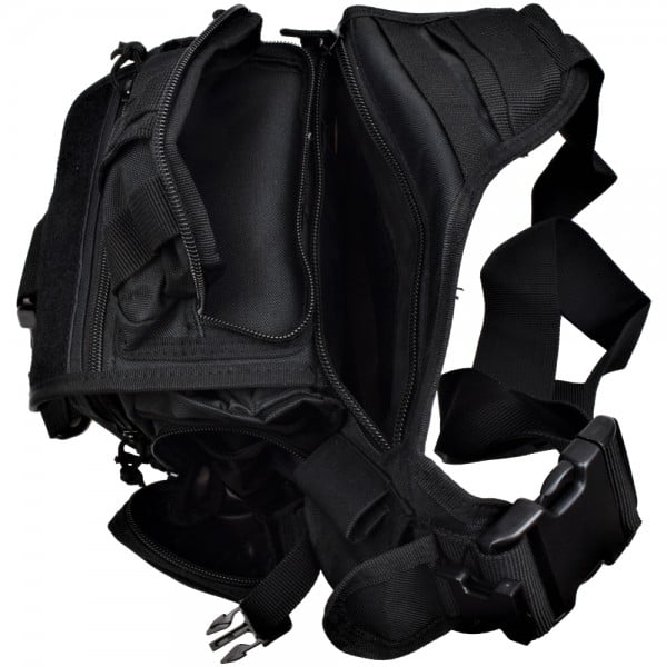 Borsa tattica da spalla nera di JS-TACTICAL