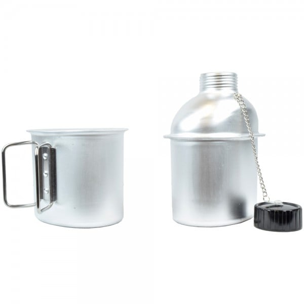 Borraccia in alluminio 1 litro con tazza di JS-TACTICAL
