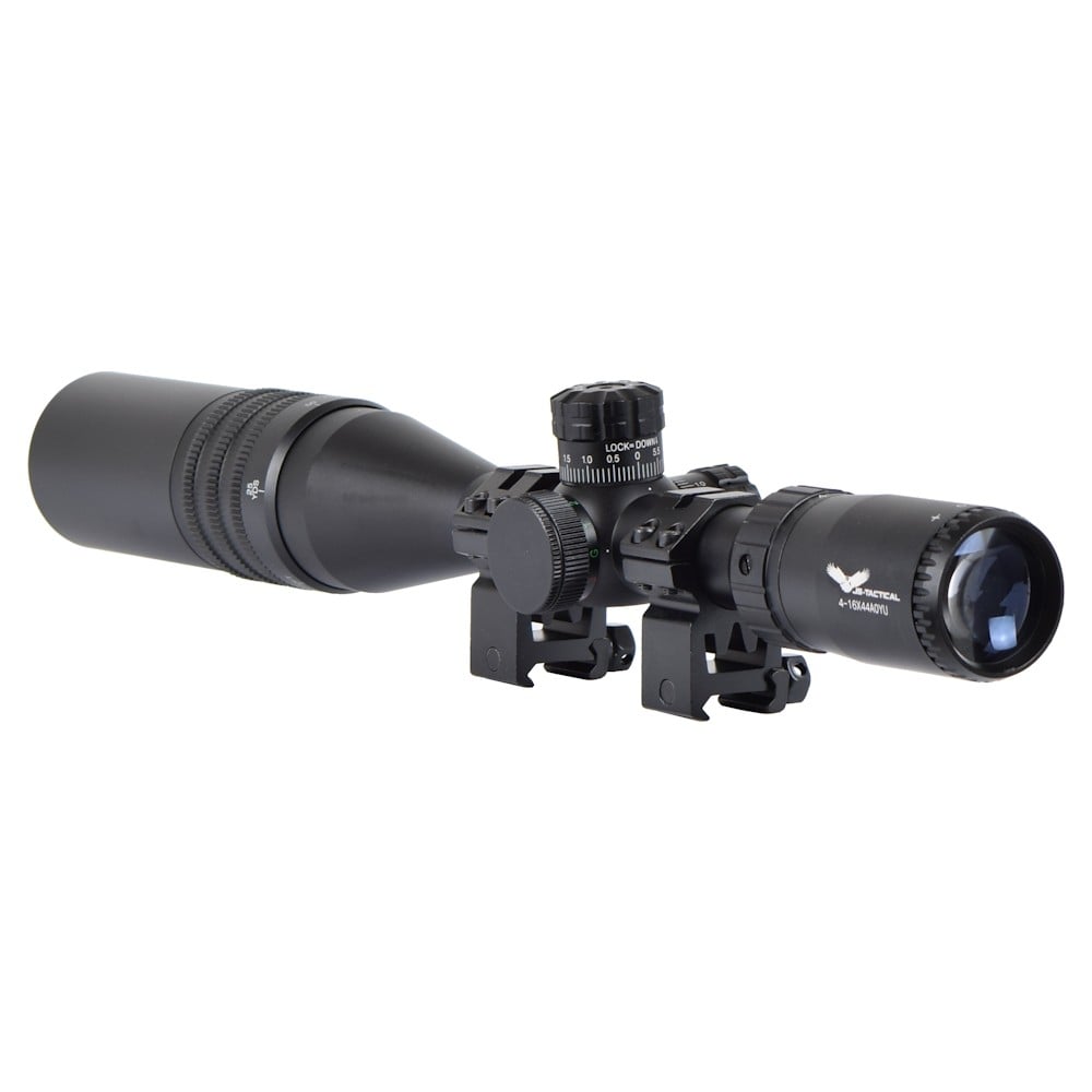 Ottica illuminata zoom 4x-16x lente 44mm nera di JS-TACTICAL