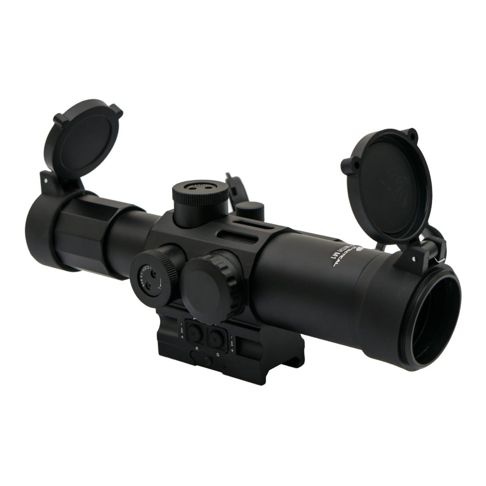 Ottica zoom 4x con lente da 32mm e red dot nero di JS-TACTICAL