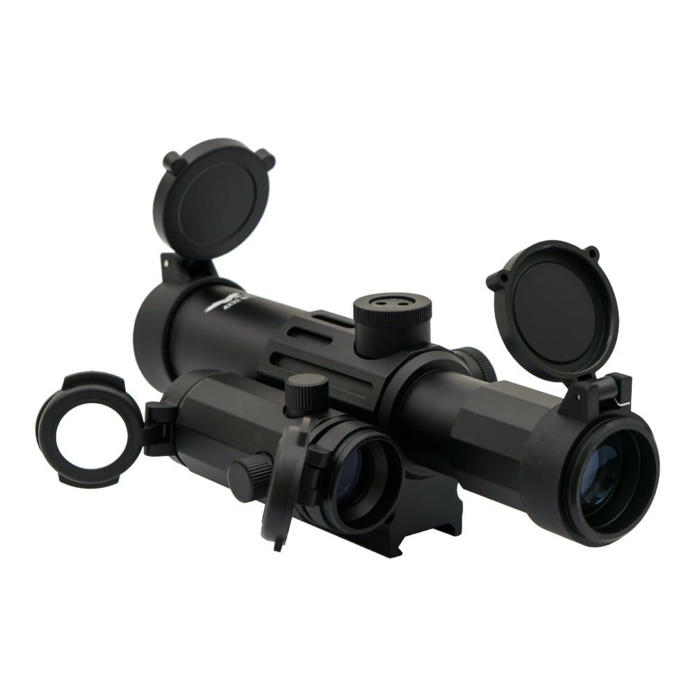 Ottica zoom 4x con lente da 32mm e red dot nero di JS-TACTICAL