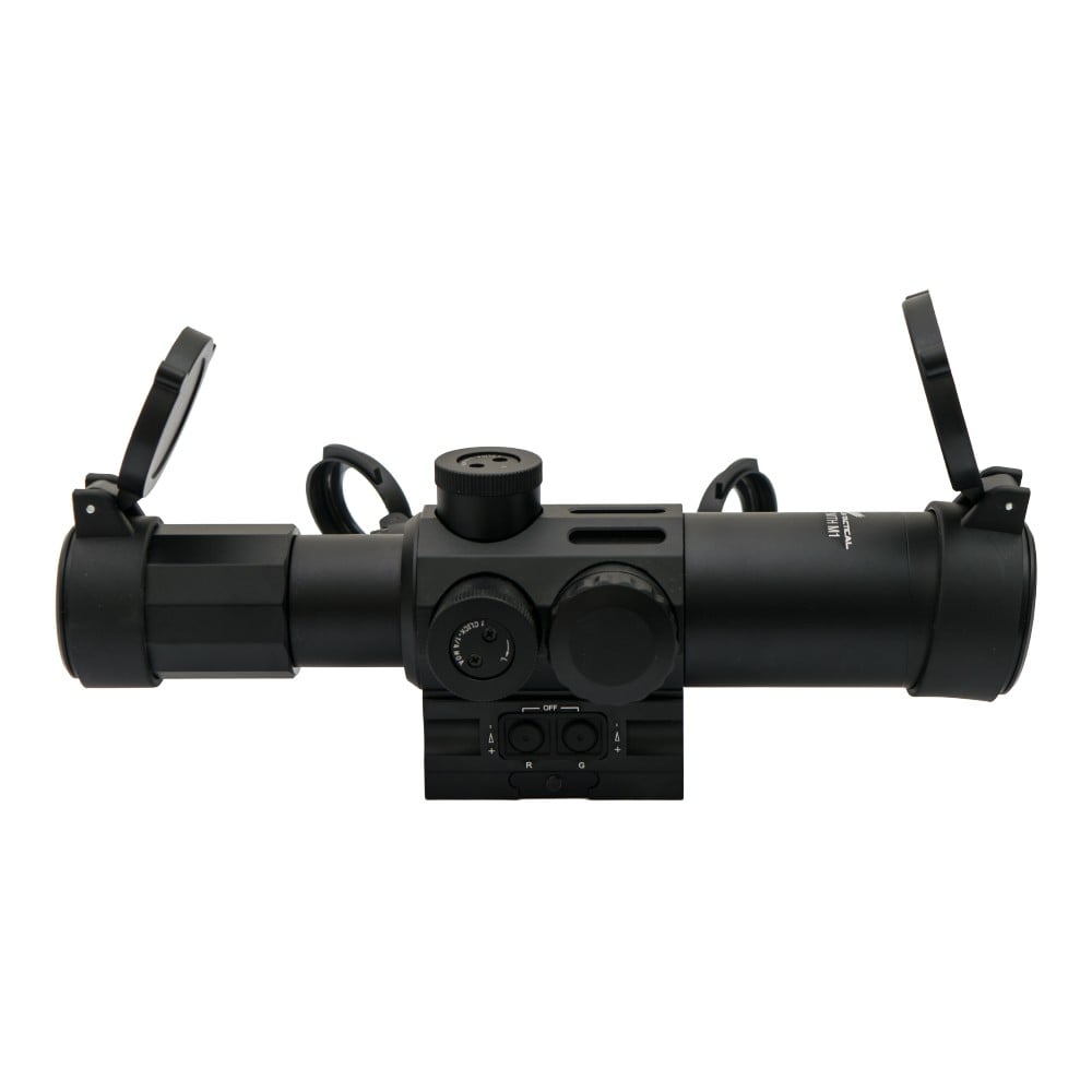 Ottica zoom 4x con lente da 32mm e red dot nero di JS-TACTICAL