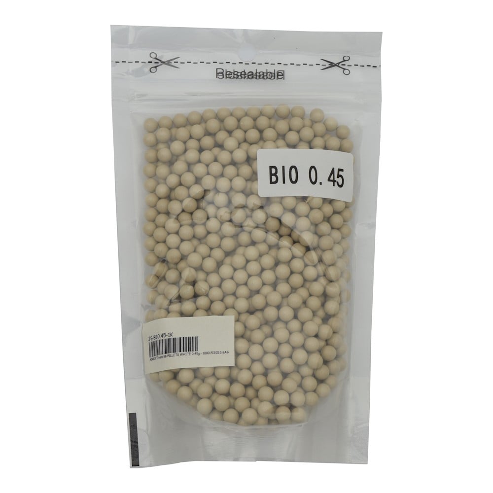 Pallini biodegradabili 0,45g bianco crema 1000 pezzi di JS-TACTICAL