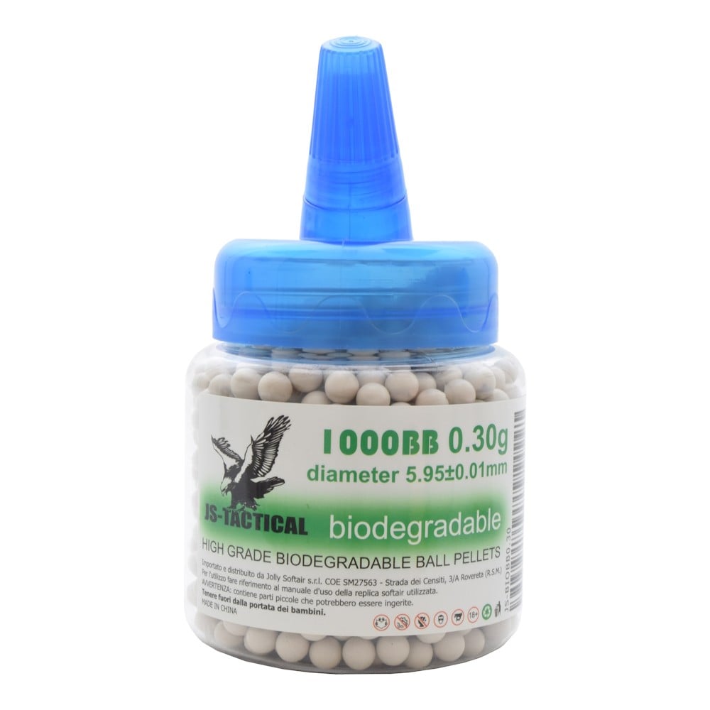 Pallini bio 0,30g in biberon da 1000 bianchi di JS-TACTICAL