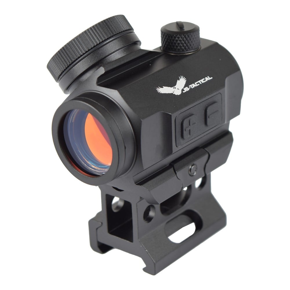 Red Dot Sight con rialzo 1" e batteria integrata nero di JS-TACTICAL