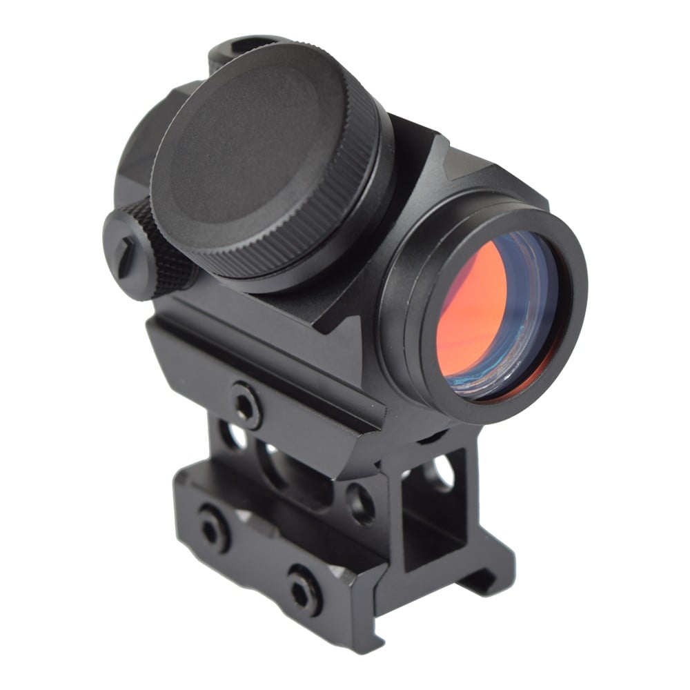 Red Dot Sight con rialzo 1" e batteria integrata nero di JS-TACTICAL