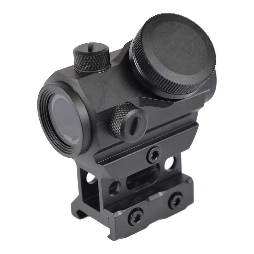 Red Dot Sight con rialzo 1" e batteria integrata nero di JS-TACTICAL