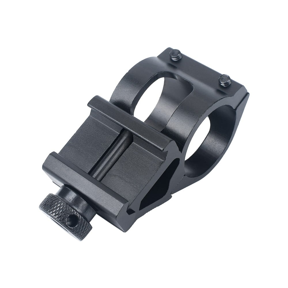 Attacco 45° in metallo per torcia o laser, diametro 1 pollice, nero