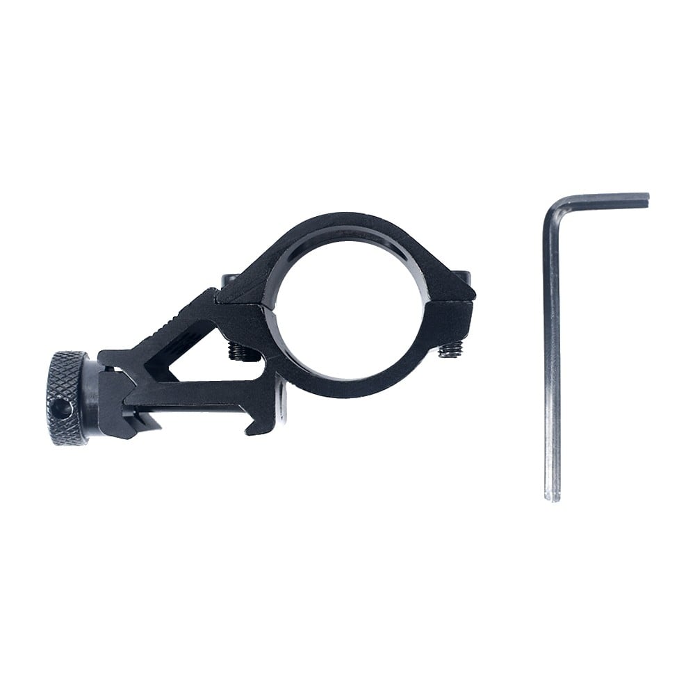 Attacco 45° in metallo per torcia o laser, diametro 1 pollice, nero