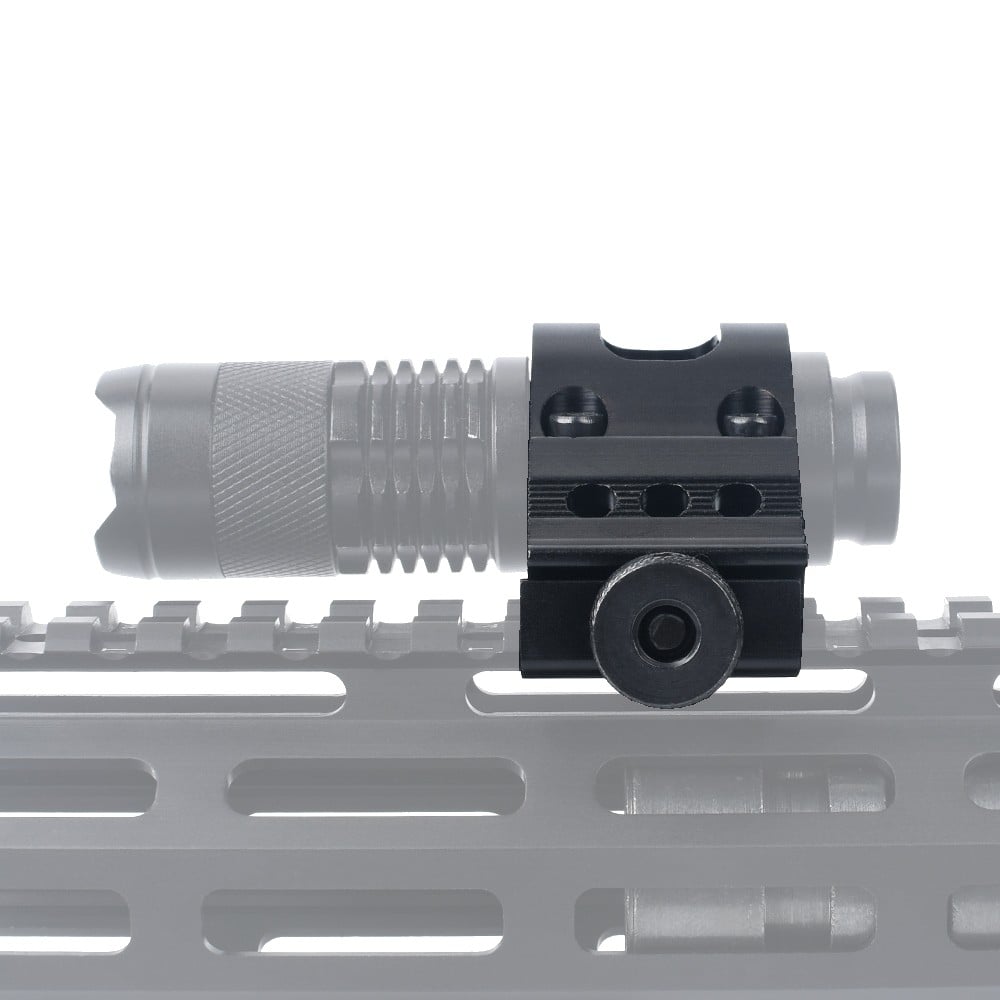 Attacco 45° in metallo per torcia o laser, diametro 1 pollice, nero