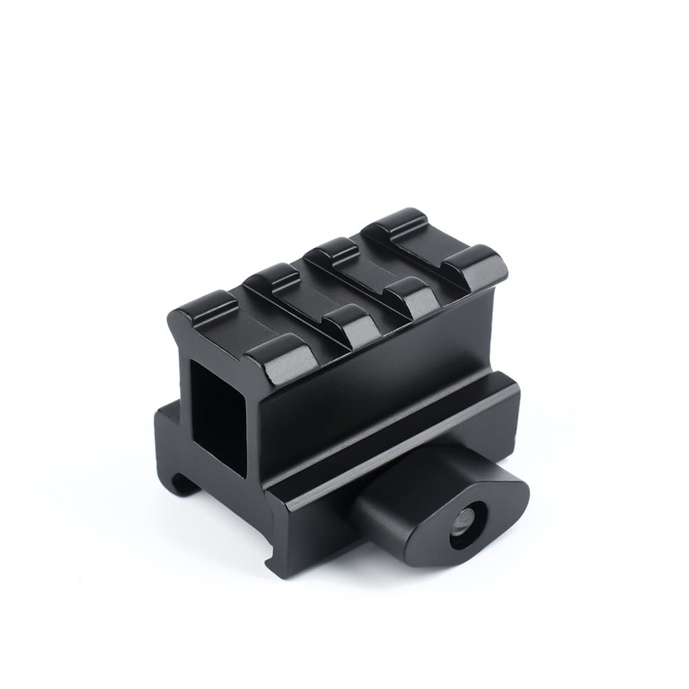 Slitta in metallo 20mm a 3 slot con rialzo nera