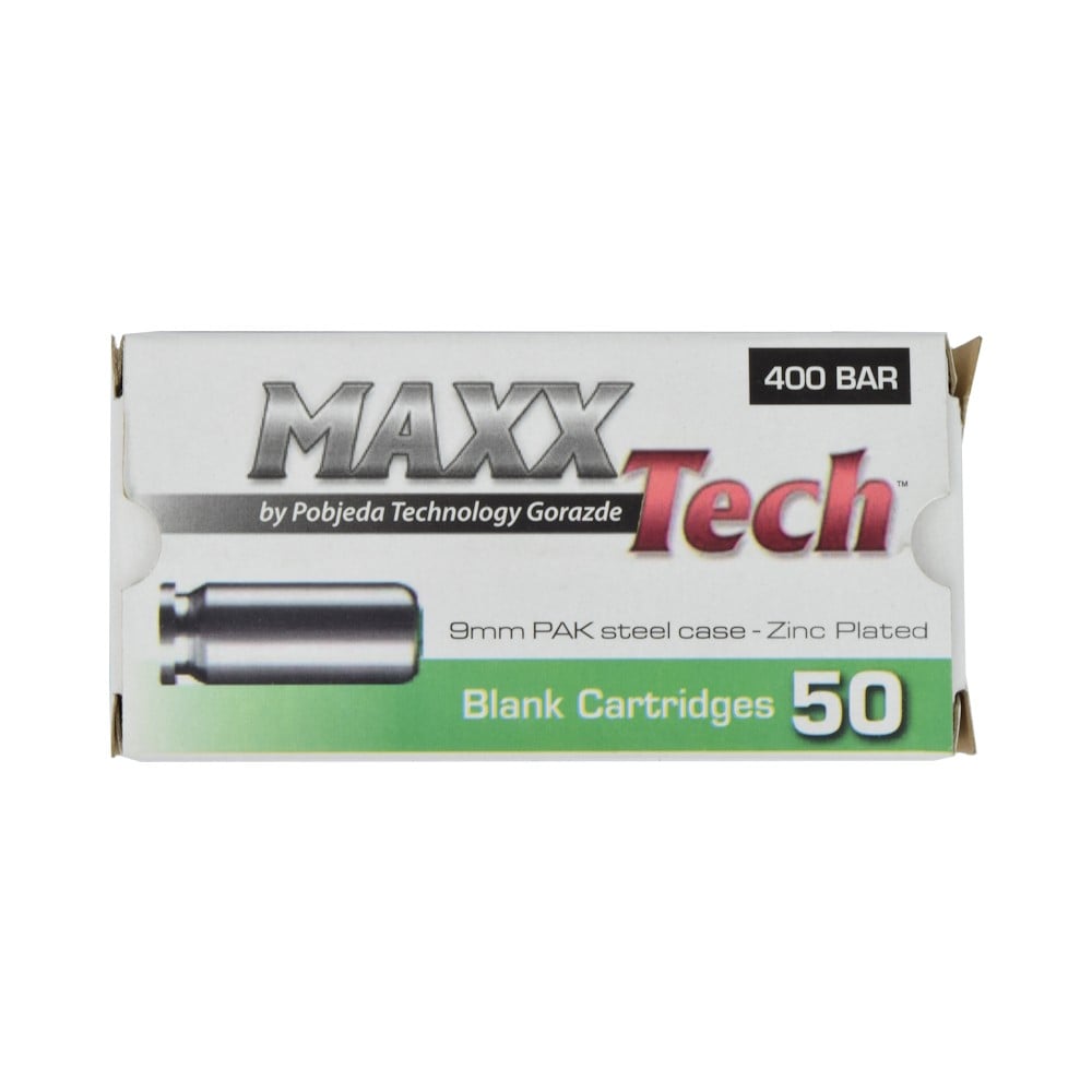 Maxx Tech cartucce a salve calibro 9mm placcate zinco