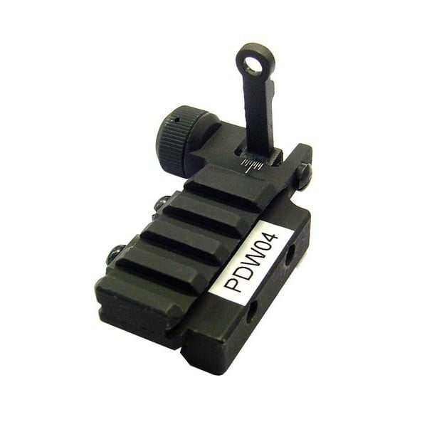 Tacca di mira posteriore flip up in metallo tipo PDW D-BOYS
