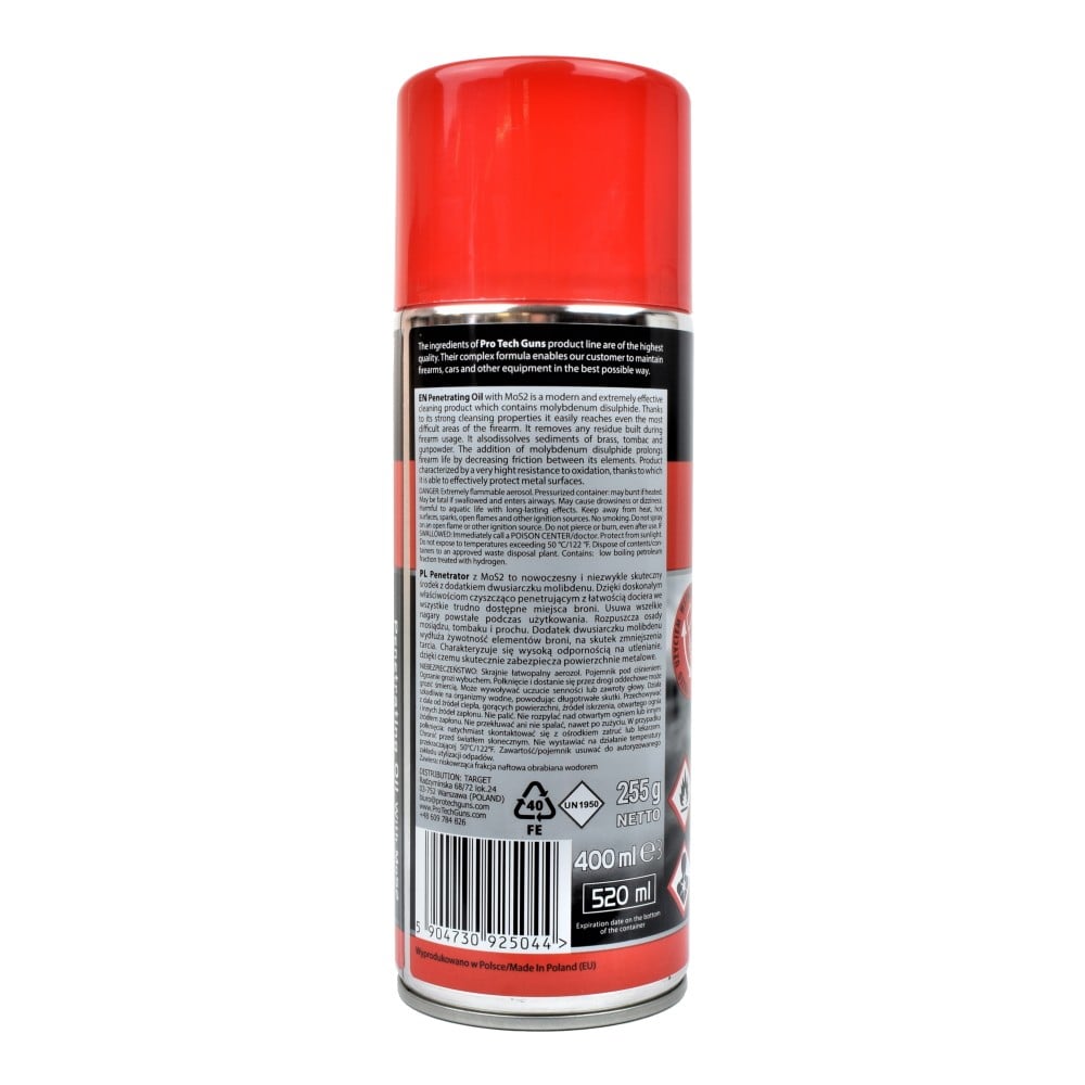Olio per la pulizia Protech Guns Penetrator Mos2 400ml