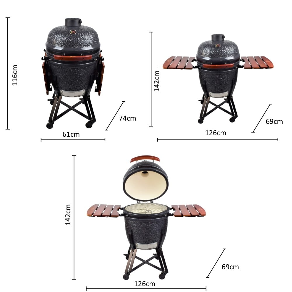 Kamado Rhino L Grigio per Cottura Outdoor