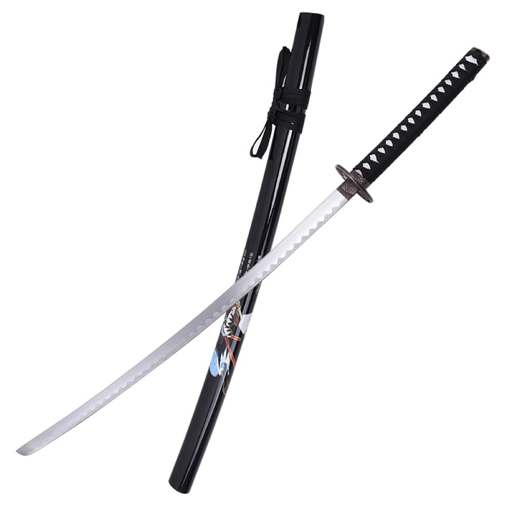 Katana ornamentale con dragone e samurai