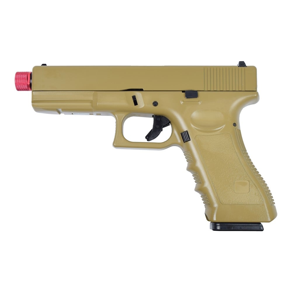 Pistola a gas scarrellante con carrello in metallo, tan