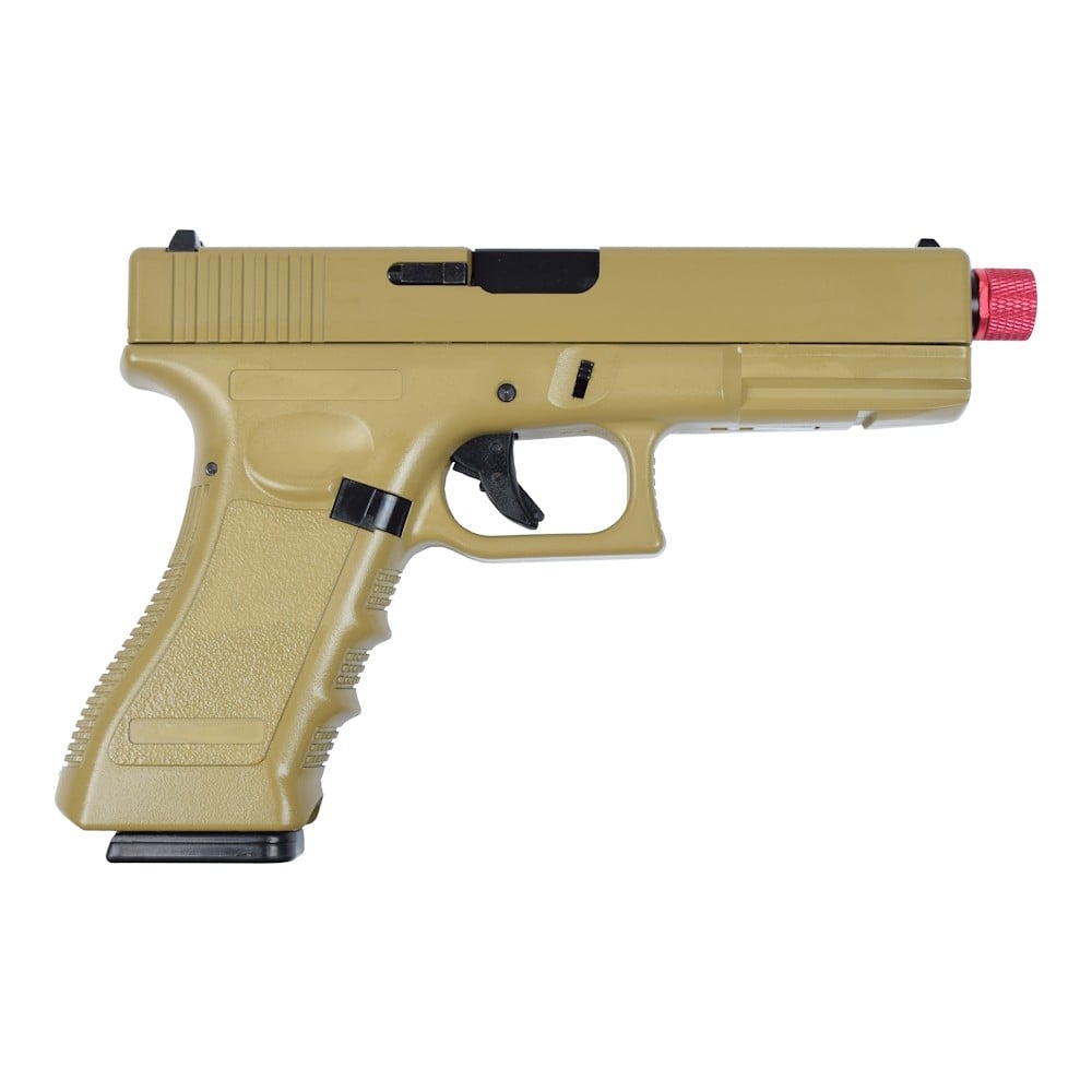 Pistola a gas scarrellante con carrello in metallo, tan