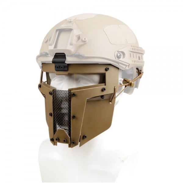 Maschera per elmetto Iron Warrior Full Face Tan di WOSPORT