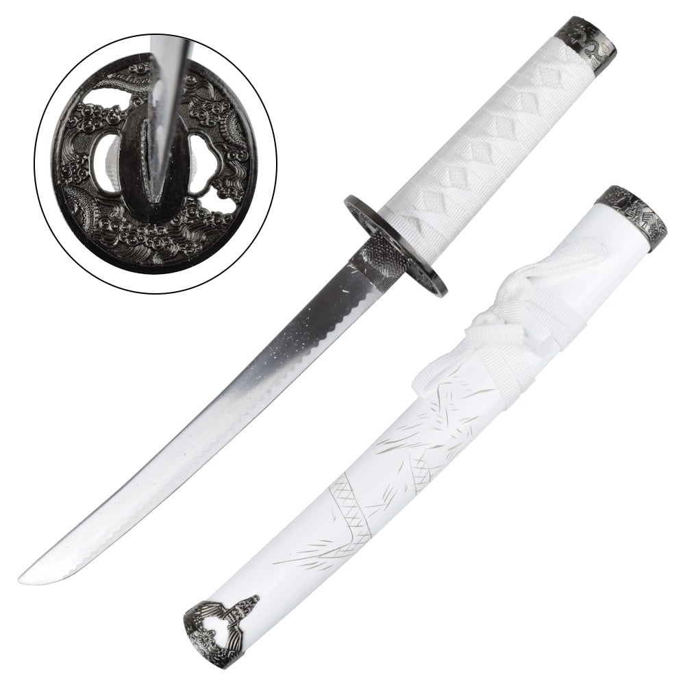 Tanto ornamentale bianco con drago