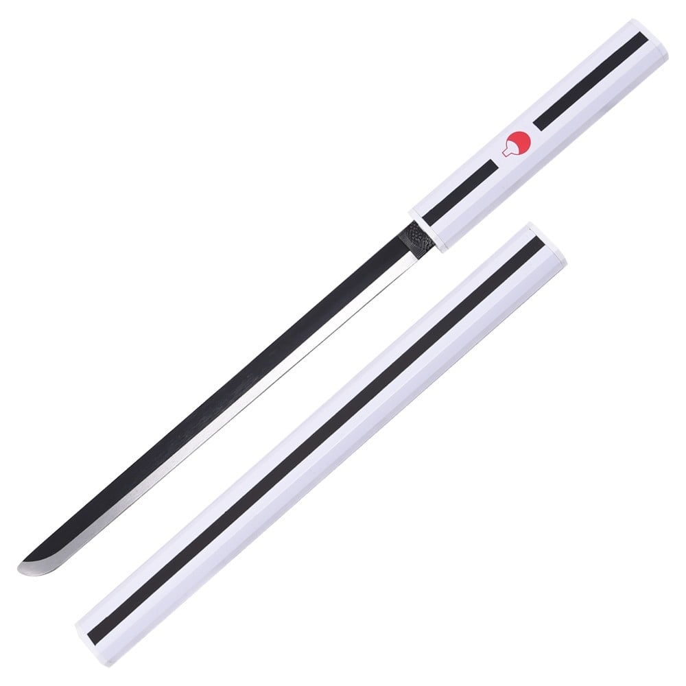 Mini Katana ornamentale ispirata a Sasuke Uchiha (Naruto) con stand