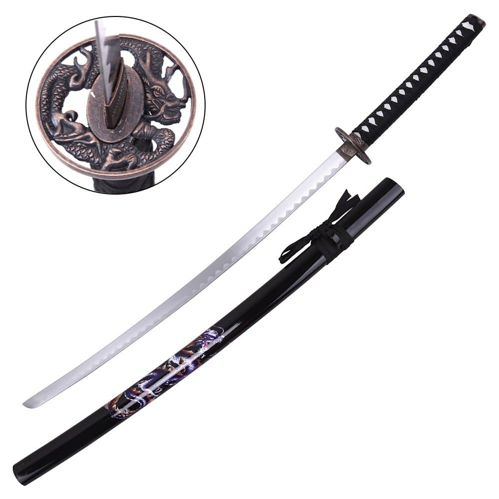 Katana ornamentale con drago nero
