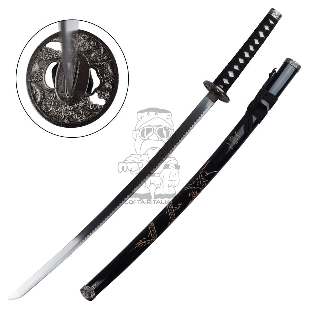Set ornamentale Katana, Wakizashi e Tanto nero