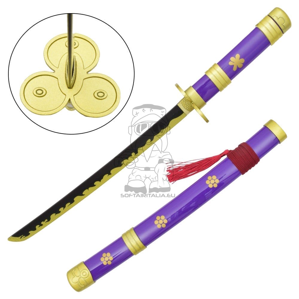 Mini Katana ornamentale Enma di Zoro da One Piece con stand